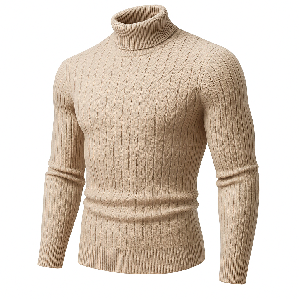 Men’s Wool Turtleneck – Casual Knitwear, Lightweight & Warm