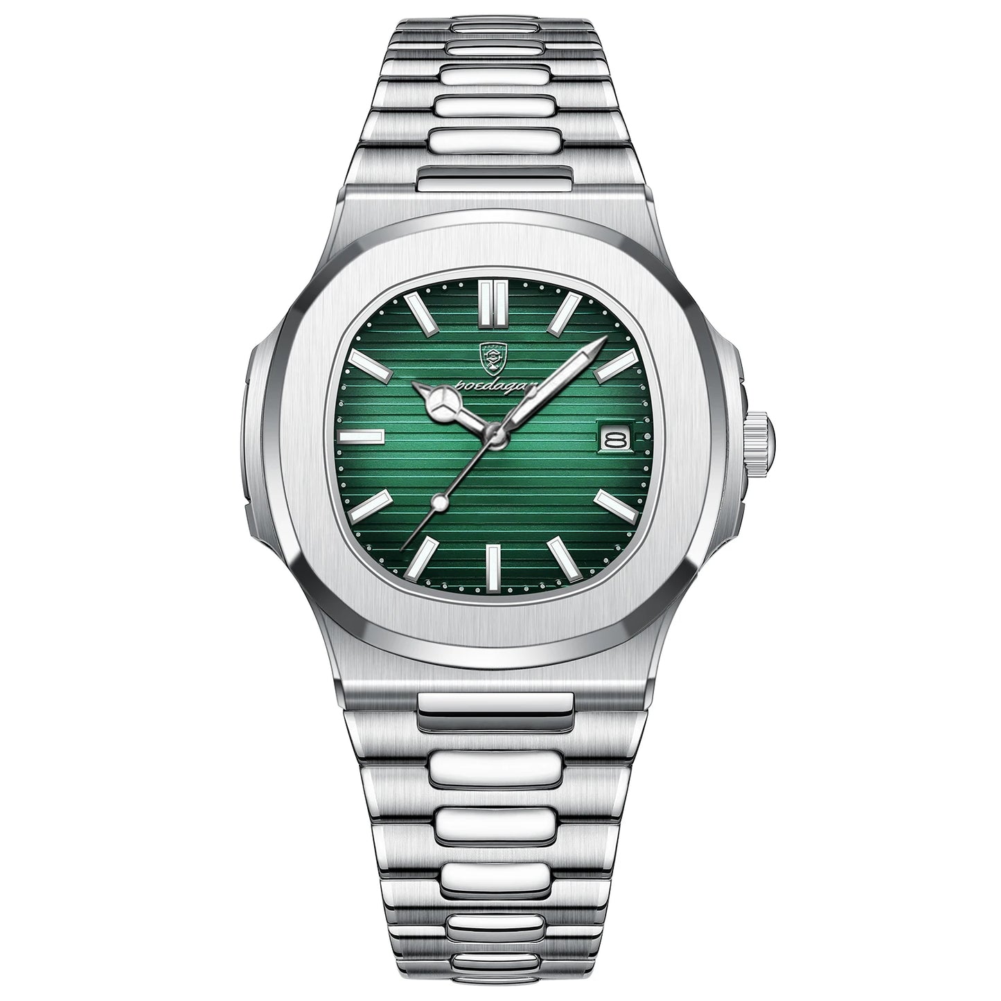 Men’s Luxury Square Watch – Waterproof Stainless Steel Quartz