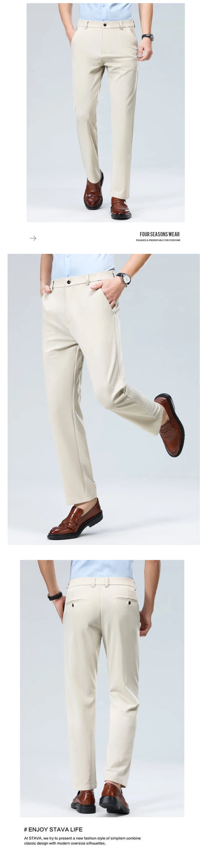 Men’s Summer Slim Pants – Lightweight Stretch Comfort